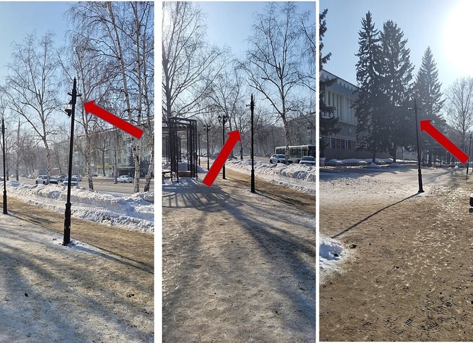 Повредили фонари перед библиотекой имени Пушкина